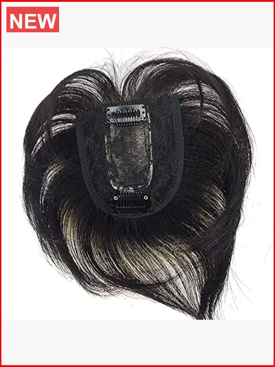 6 inch Real Human Hair Topper Clip in Hair Bangs for Women and Men main image 4